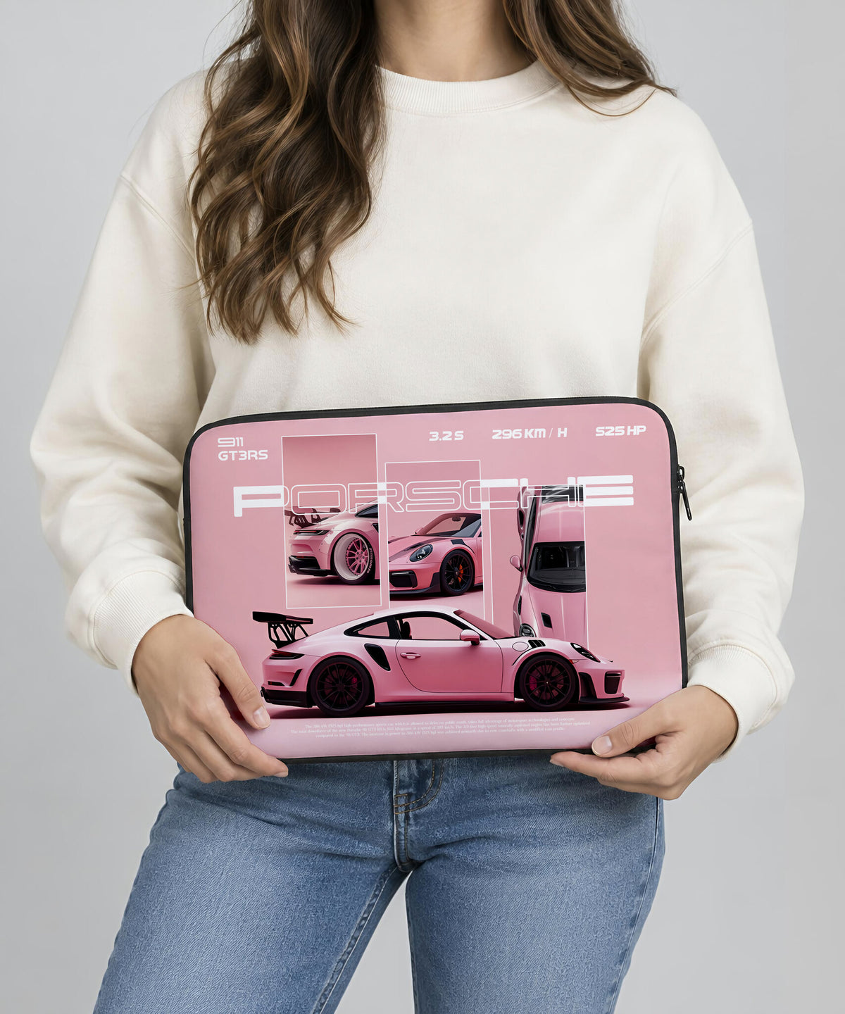 Pink Porsche Laptop Sleeve