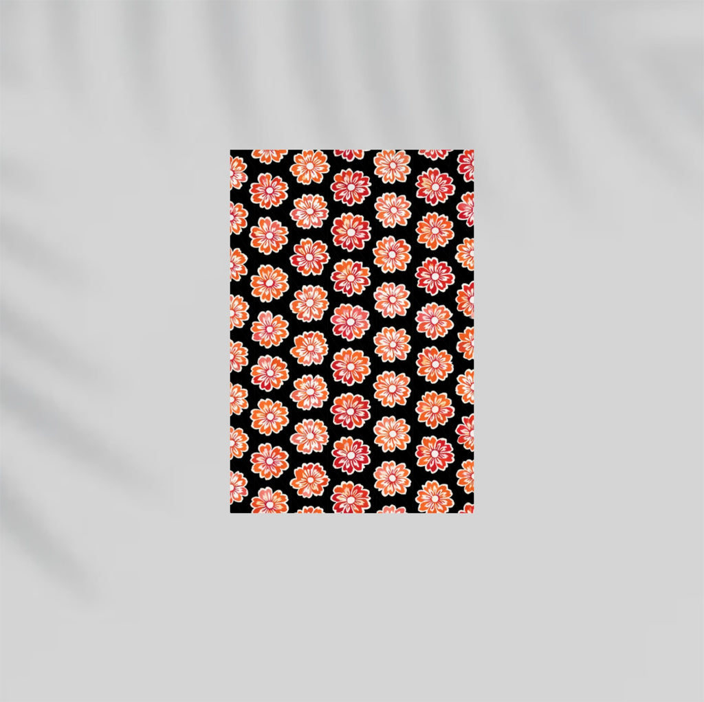 Orange Flowery Paper Poster