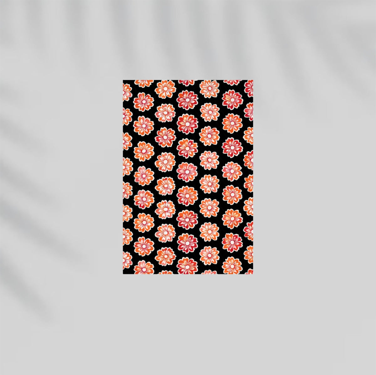 Orange Flowery Paper Poster