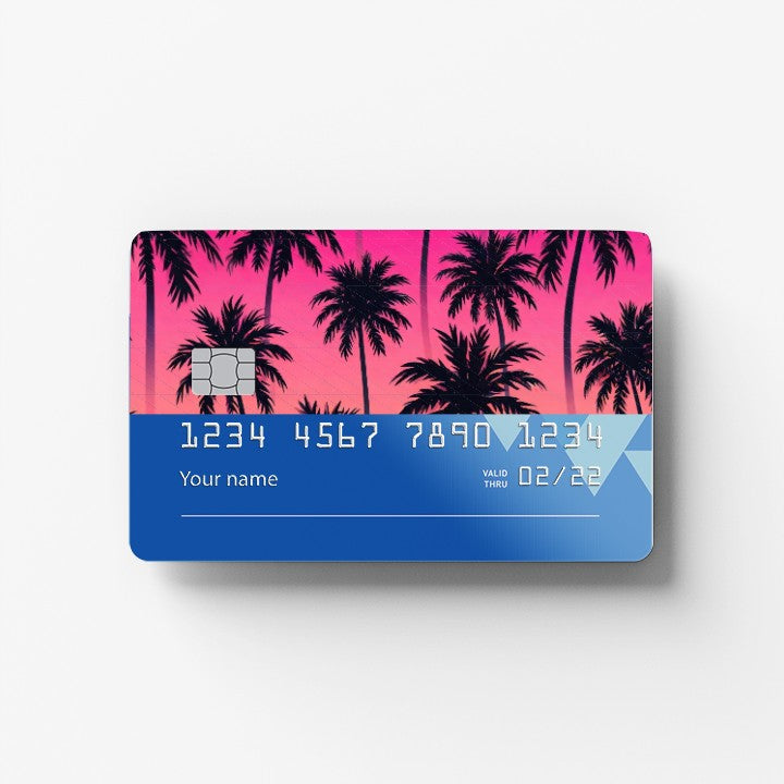Sunset Palms Credit Card Sticker