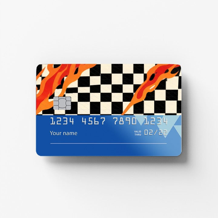 Checker Flame Credit Card Sticker