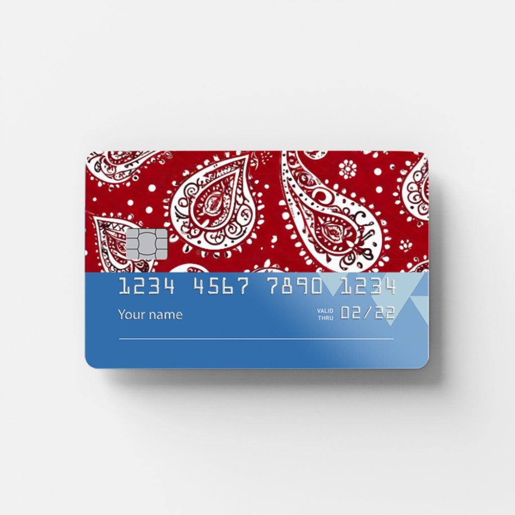 Red Paisley Credit Card Sticker