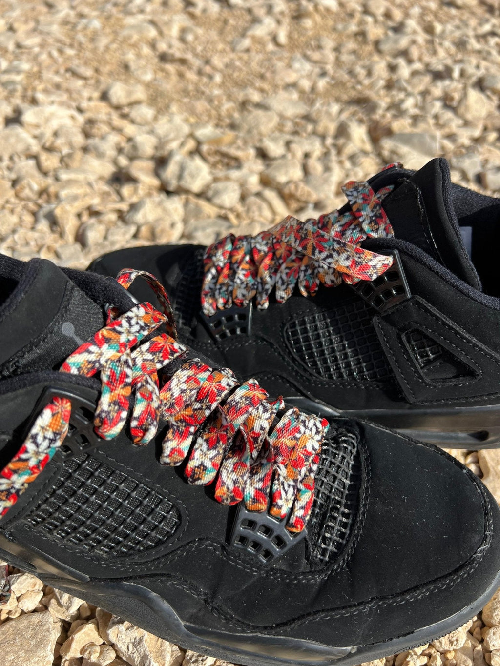 Orange Flowery Shoe Laces