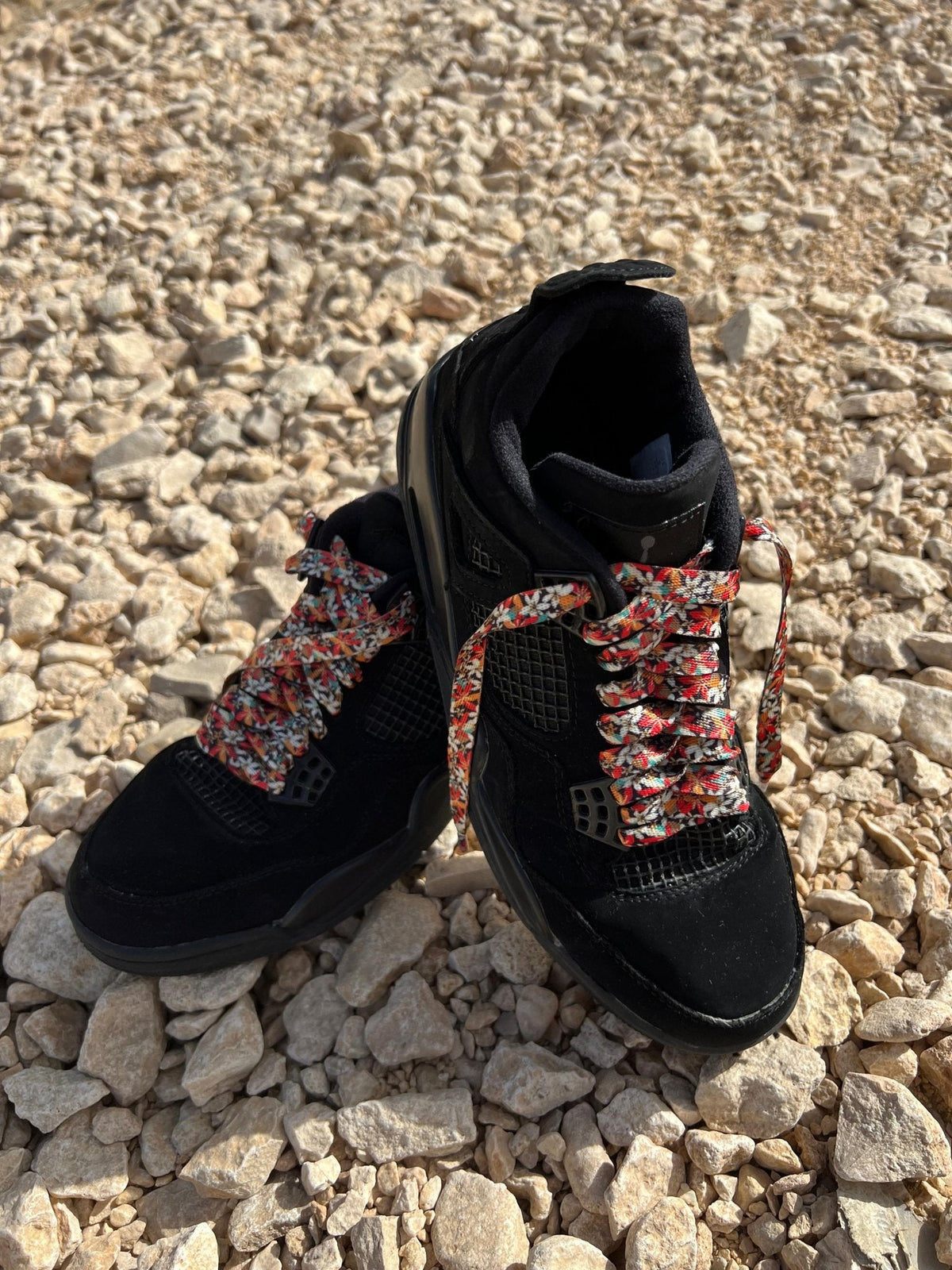 Orange Flowery Shoe Laces