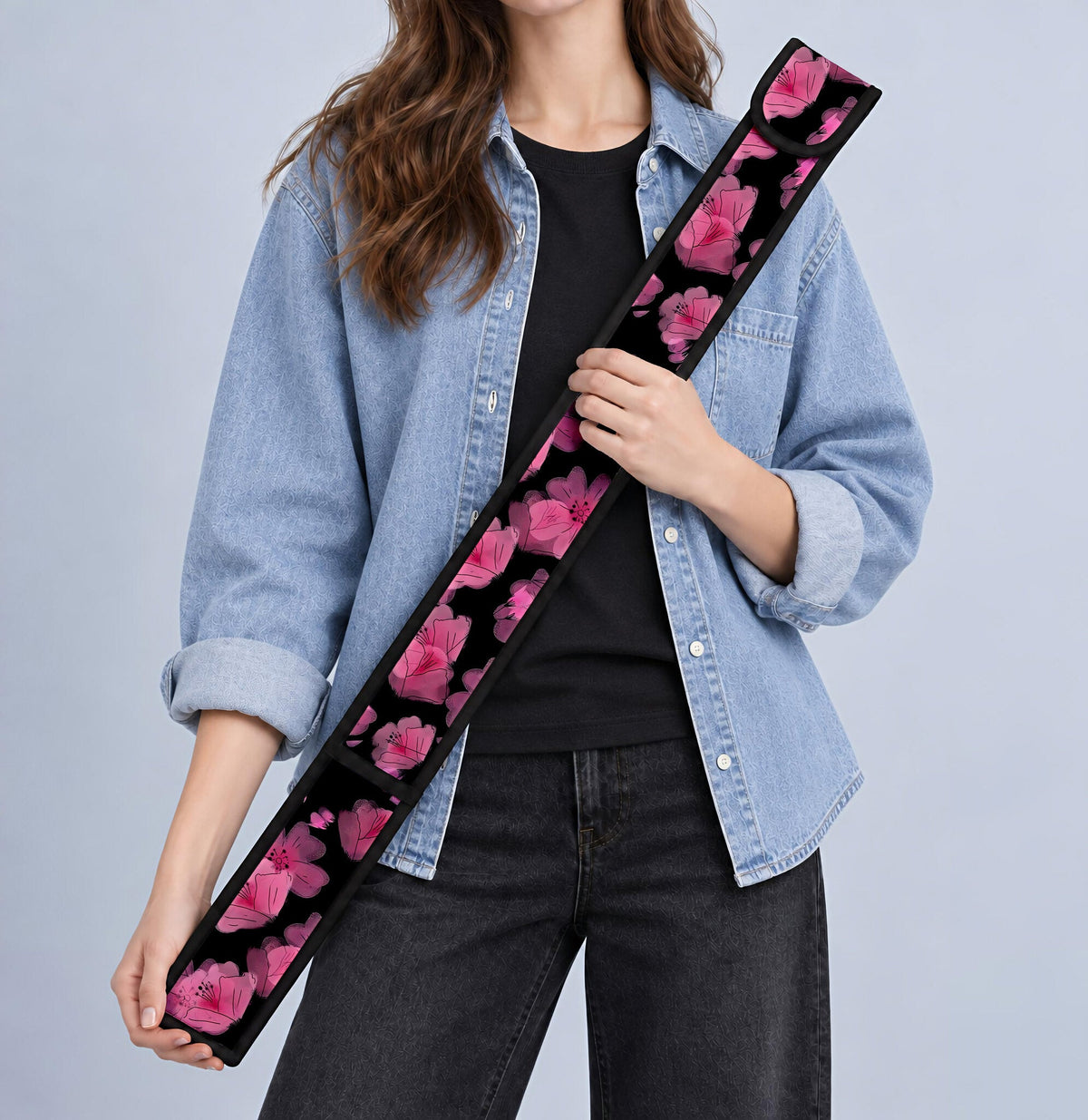 Pink Flowers T-Ruler Cover