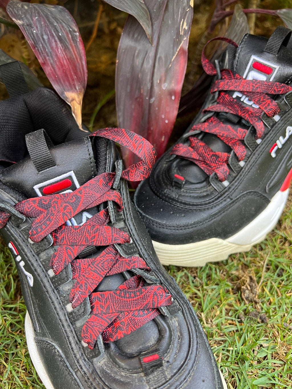 Red Paisley Shoe Laces