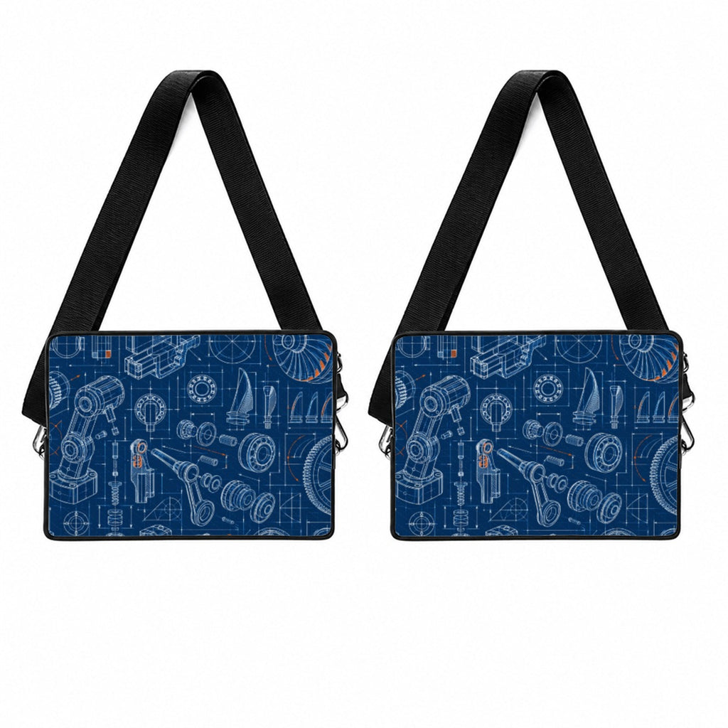 Mechanica Blueprint Laptop Sleeve - print preview