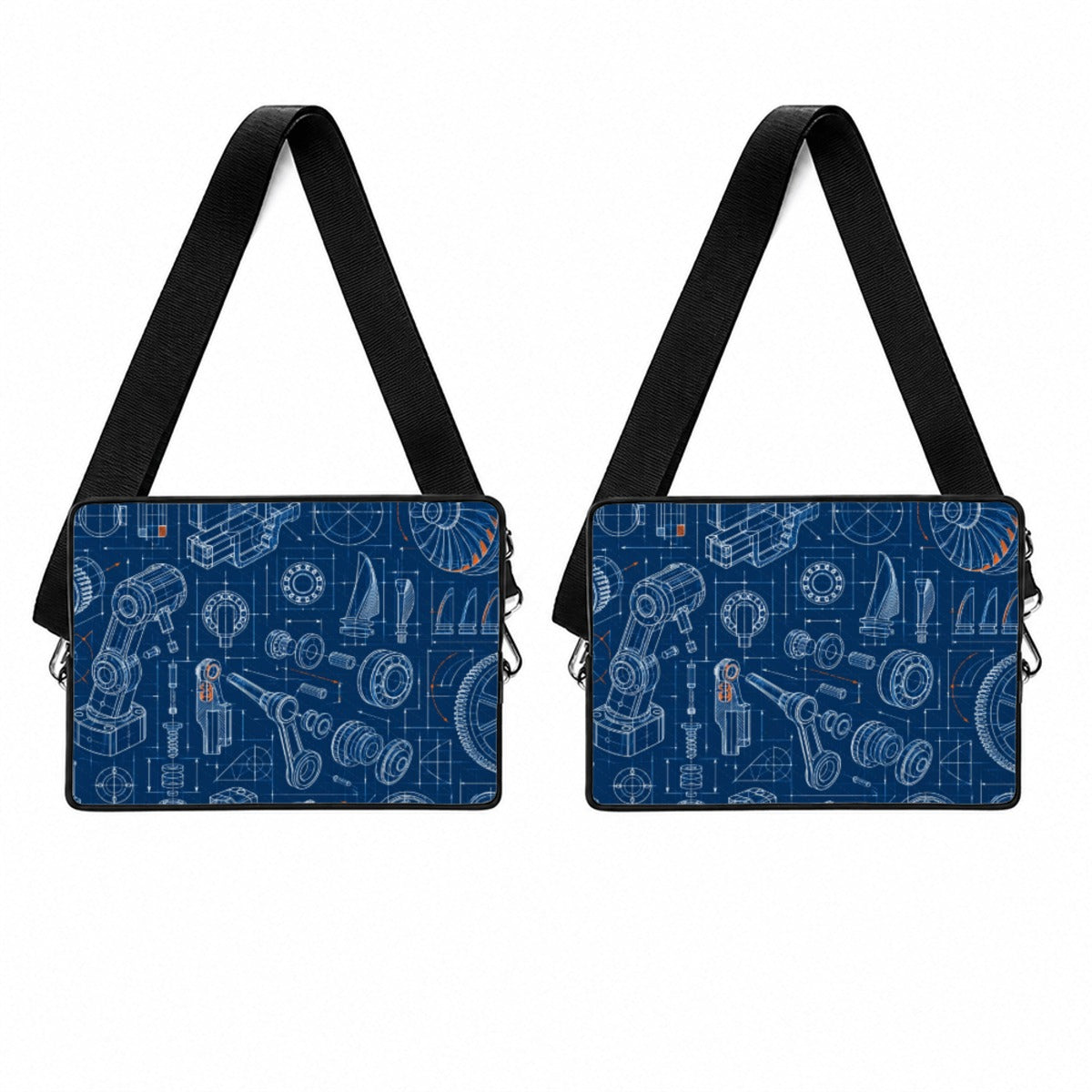 Mechanica Blueprint Laptop Sleeve - print preview