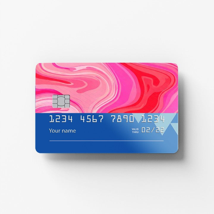 Pink Ripple Credit Card Sticker