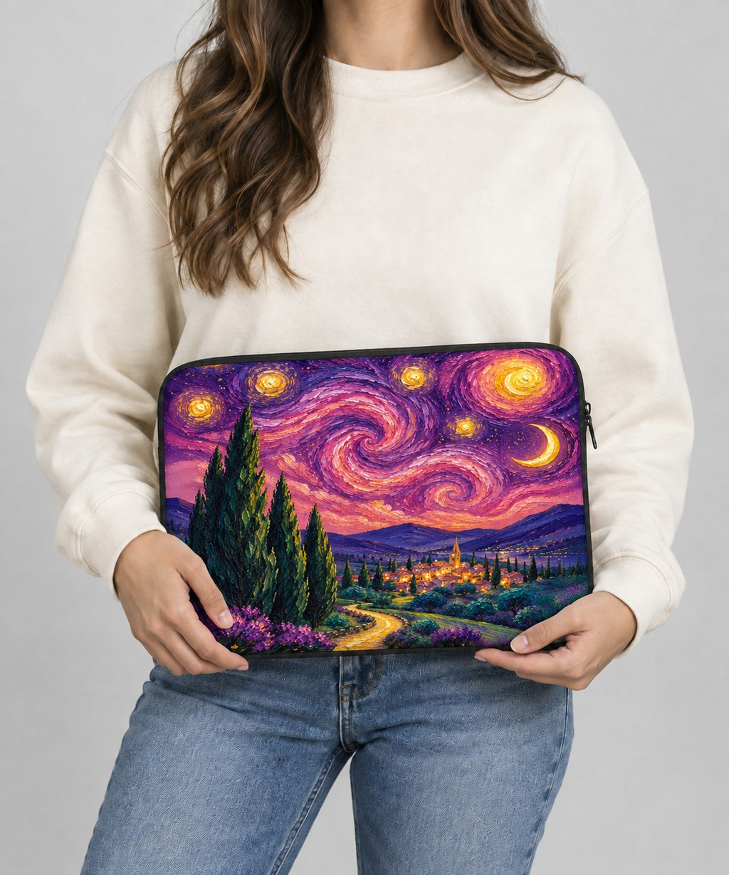 Violet Starry Night Laptop Sleeve